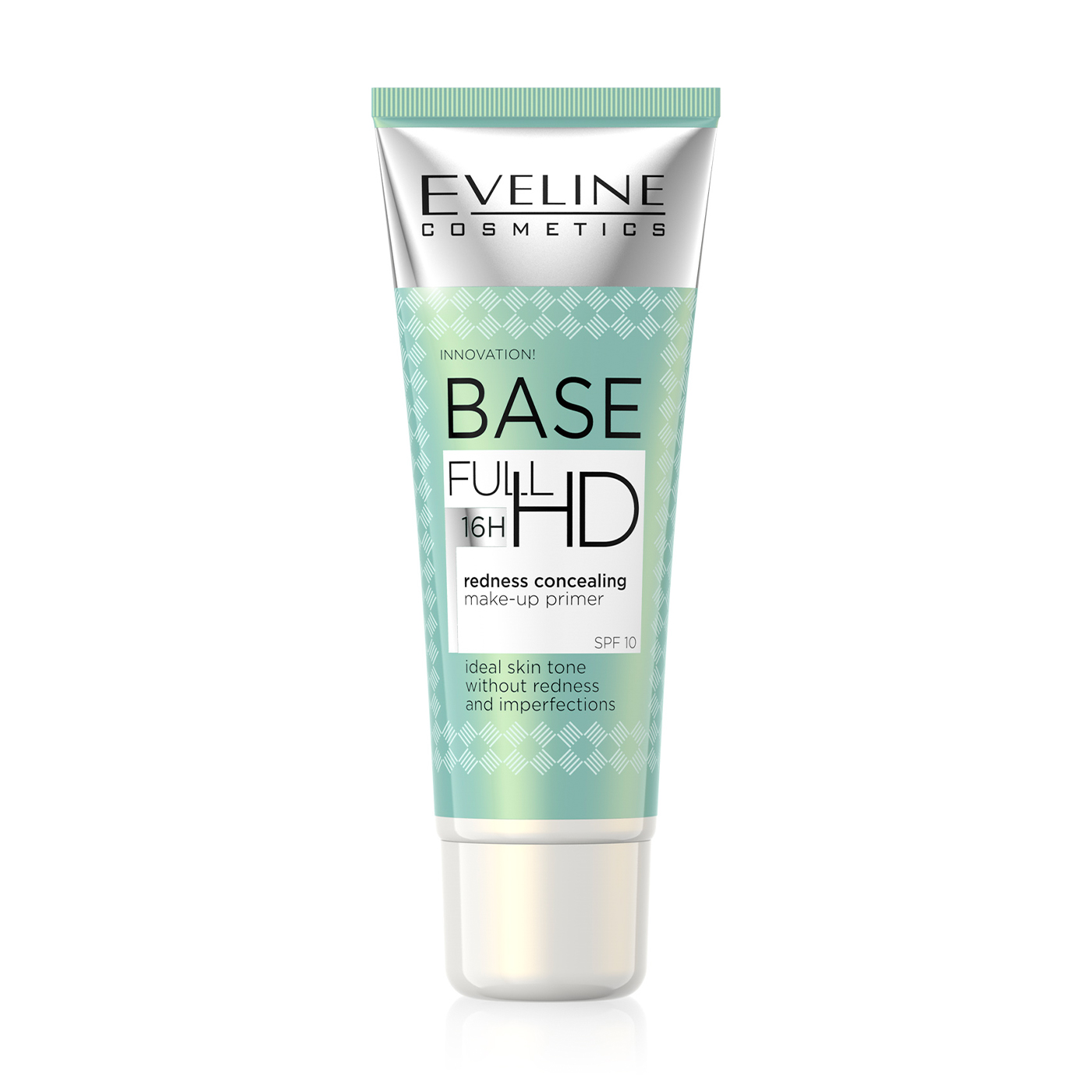 База під макіяж Eveline Cosmetics Base Full HD SPF 10 для маскування почервонінь, 30 мл